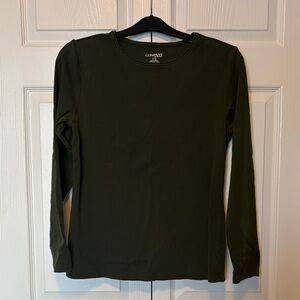 Ellen Tracy Olive Long Sleeve Tee